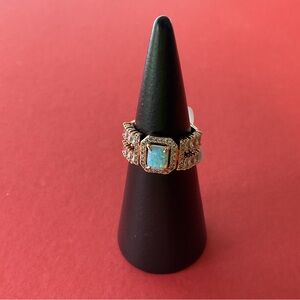 ⭐️Bomb Party RBP6669 “Fits Like a Glove” Lab Grown Opal Rose Gold Sz 7 Ring NWT